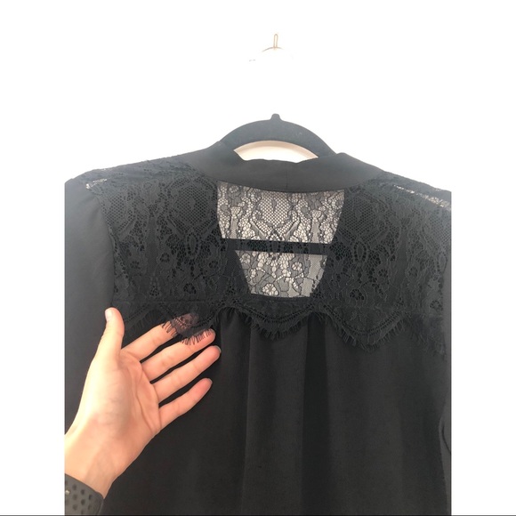 Mossimo Black Blouse W/ Neck Tie - Picture 3 of 3